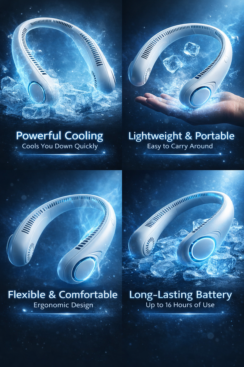 Portable Rechargeable Neck Fan